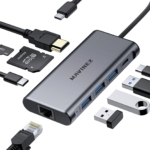 USB C Hub 9 in 1, MAVINEX USB C Adapter 4K to HDMI, 100W Power Delivery, 5Gbps USB-C Data Port, 3 USB 3.0 Ports, MicroSD/TF, 1Gbps Ethernet Docking Station for MacBook, Dell XPS, More Type C Devices